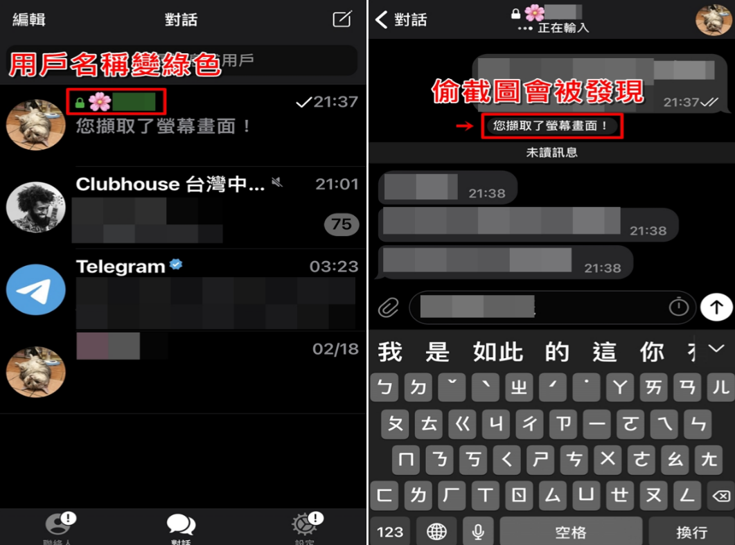 Telegram秘密對話